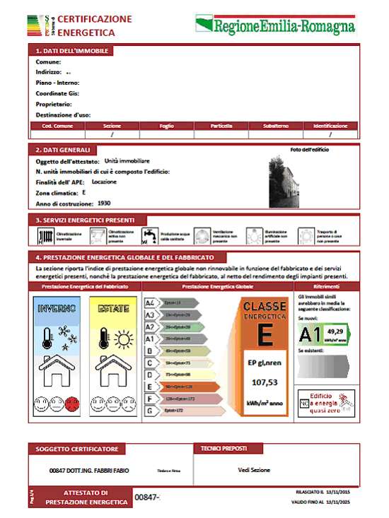 Documenti per rogito: certificazione energetica